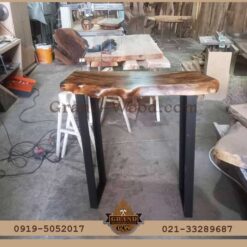 کارگاه نجاری ساخت میز کنسول روستیک با پایه فلزی