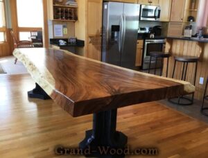 ساخت میز اسلب چوبی تنه درخت