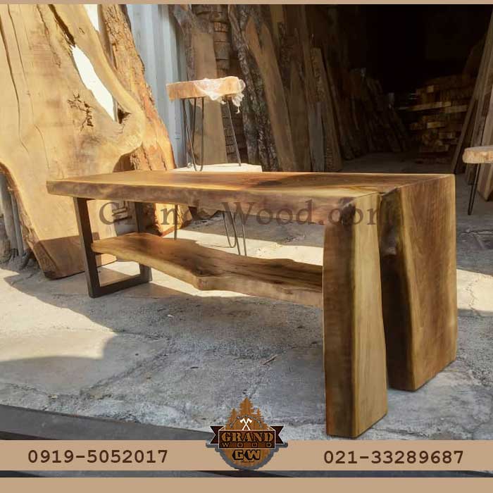ساخت میز تلویزیون چوب تنه درخت