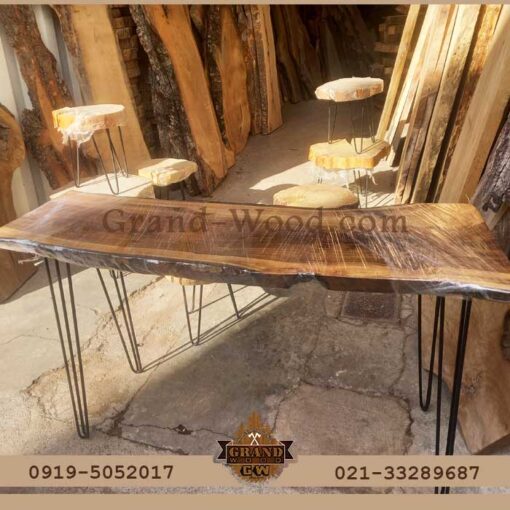 کنسول کنار سالنی روستیک تنه درخت