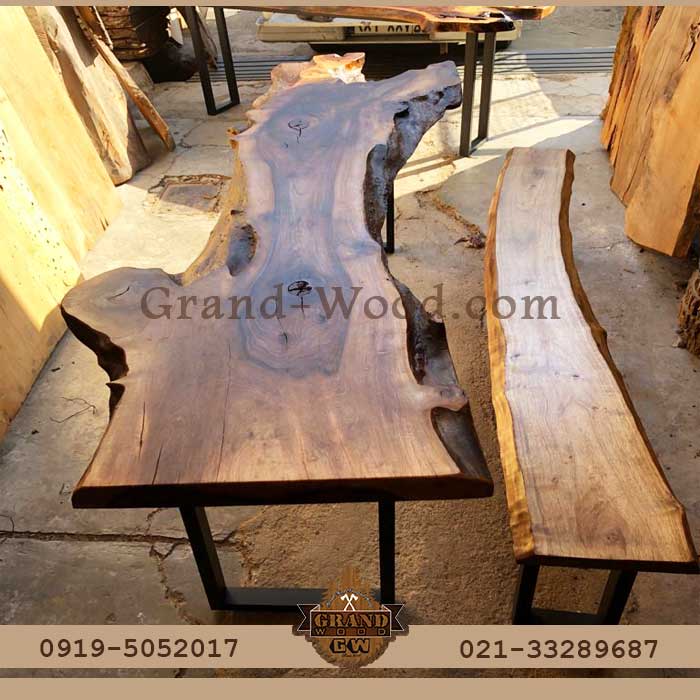 ساخت میز و نیمکت اسلب چوبی با چوب گردو سیاه