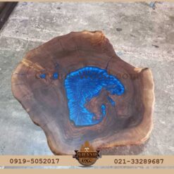 ساخت میز جلو مبلی کالباسی روستیک تنه درخت گردو