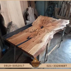 خرید میز صفحه اسلب روستیک تنه درخت بلوط 700 ساله از کارگاه نجاری