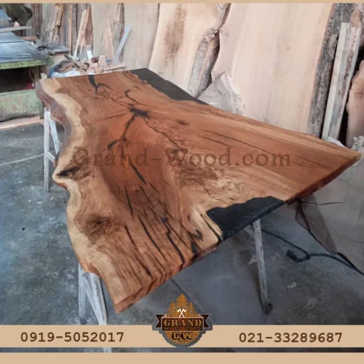 میز زرینی اسلب روستیک چوب بلوط 700 ساله زیبا