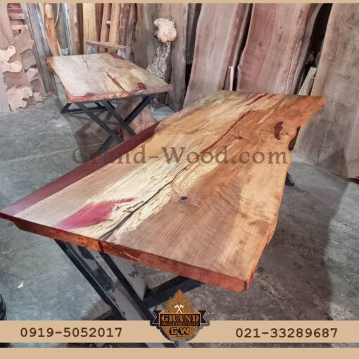خرید میز کنفرانس روستیک چوب توسکا ابلغ رزین اپوکسی