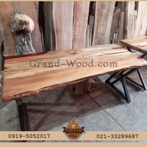 ساخت میز کنفرانس اسلب روستیک در کارگاه نجاری