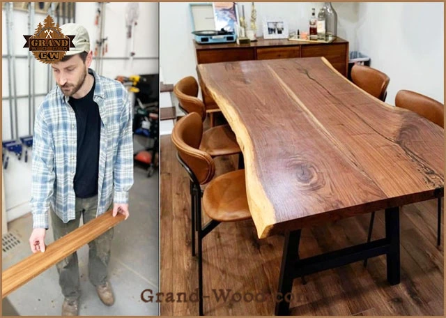 ساخت میز ناهار خوری روستیک تنه درختی