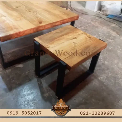 سفارش میز عسلی روستیک ترکیب چوبتنه درختی