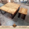 میز عسلی روستیک ترکیب چوب و فلز چوب کاج