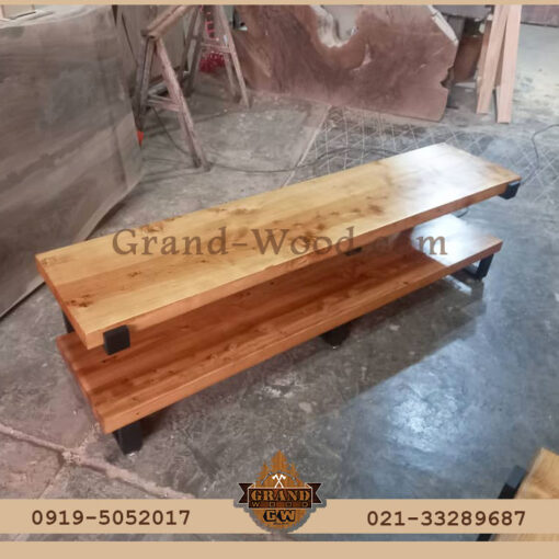 قیمت میز تلویزیون تنه درختی روستیک چوب طبیعی