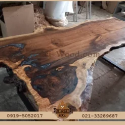سفارش میز ناهار خوری اسلب روستیک ۶ نفره با چوب گردو سیاه الموت