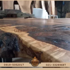 خرید میز ناهار خوری اسلب روستیک ۶ نفره با چوب گردو سیاه الموت