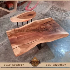 سفارش میز جلو مبلی و عسلی روستیک با چوب بلوط